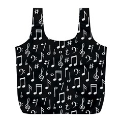 Chalk Music Notes Signs Seamless Pattern Full Print Recycle Bag (l) by Ravend