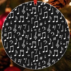 Chalk Music Notes Signs Seamless Pattern Uv Print Acrylic Ornament Round by Ravend