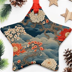 Seamless Pattern Chinoiserie Flowers Ornament (star)