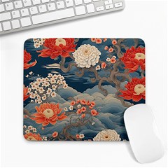 Seamless Pattern Chinoiserie Flowers Large Mousepad by Paksenen