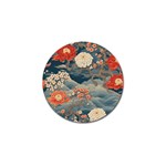 Seamless Pattern Chinoiserie Flowers Golf Ball Marker (10 pack) Front