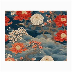 Seamless Pattern Chinoiserie Flowers Small Glasses Cloth