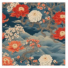 Seamless Pattern Chinoiserie Flowers Square Satin Scarf (36  X 36 ) by Paksenen