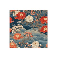 Seamless Pattern Chinoiserie Flowers Satin Bandana Scarf 22  X 22  by Paksenen