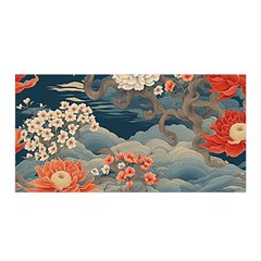 Seamless Pattern Chinoiserie Flowers Satin Wrap 35  X 70  by Paksenen