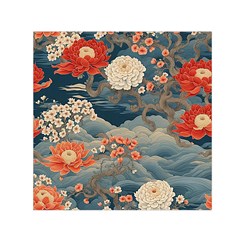 Seamless Pattern Chinoiserie Flowers Square Satin Scarf (30  X 30 ) by Paksenen