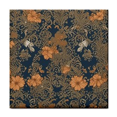 Seamless Pattern Patterns Leaves Vintage Tile Coaster