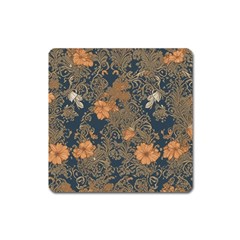 Seamless Pattern Patterns Leaves Vintage Square Magnet