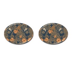 Seamless Pattern Patterns Leaves Vintage Cufflinks (oval)