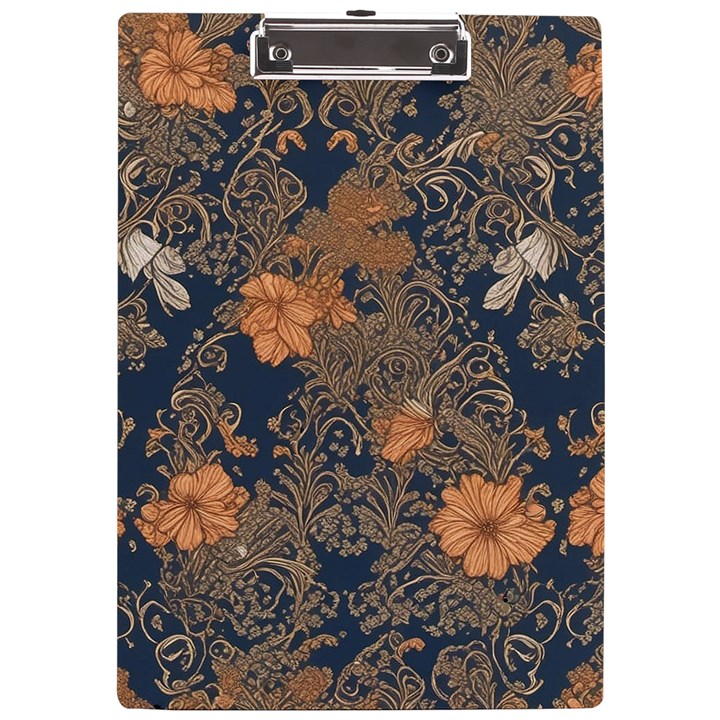 Seamless Pattern Patterns Leaves Vintage A4 Acrylic Clipboard