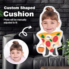 Personalized Photo in Pizza Monster Cartoon Style Custom Shaped Cushion - Cut To Shape Cushion