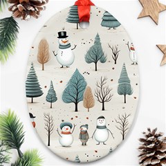 Snowman Snow Christmas Ornament (oval)