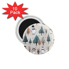 Snowman Snow Christmas 1 75  Magnets (10 Pack) 