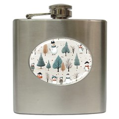 Snowman Snow Christmas Hip Flask (6 Oz)