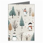 Snowman Snow Christmas Greeting Card Left