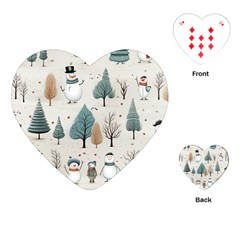 Snowman Snow Christmas Playing Cards Single Design (heart)