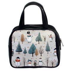 Snowman Snow Christmas Classic Handbag (two Sides)