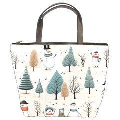 Snowman Snow Christmas Bucket Bag