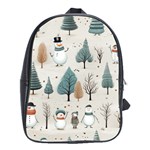 Snowman Snow Christmas School Bag (Large) Front