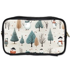 Snowman Snow Christmas Toiletries Bag (two Sides)