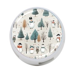 Snowman Snow Christmas 4-port Usb Hub (two Sides)