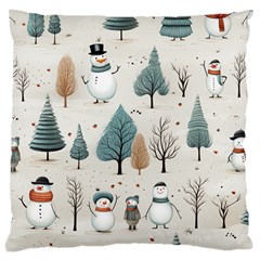 Snowman Snow Christmas Large Cushion Case (one Side)