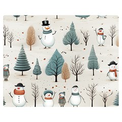 Snowman Snow Christmas Two Sides Premium Plush Fleece Blanket (teen Size)