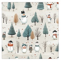 Snowman Snow Christmas Square Satin Scarf (36  X 36 )