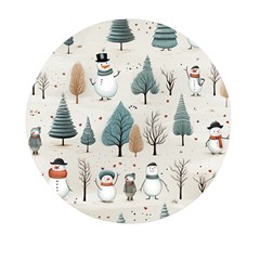 Snowman Snow Christmas Mini Round Pill Box