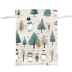 Snowman Snow Christmas Lightweight Drawstring Pouch (xl)