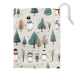 Snowman Snow Christmas Drawstring Pouch (4xl)