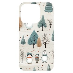 Snowman Snow Christmas Iphone 14 Pro Black Uv Print Case