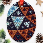 Fractal Triangle Geometric Abstract Pattern Ornament (Oval) Front