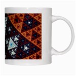 Fractal Triangle Geometric Abstract Pattern White Mug Right