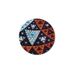 Fractal Triangle Geometric Abstract Pattern Golf Ball Marker (4 Pack)