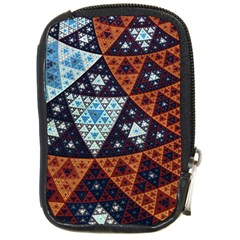 Fractal Triangle Geometric Abstract Pattern Compact Camera Leather Case by Cemarart