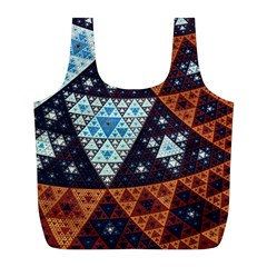 Fractal Triangle Geometric Abstract Pattern Full Print Recycle Bag (l)