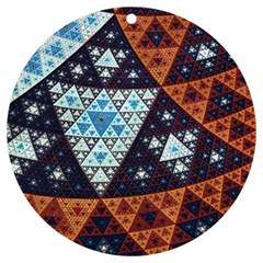 Fractal Triangle Geometric Abstract Pattern Uv Print Acrylic Ornament Round by Cemarart