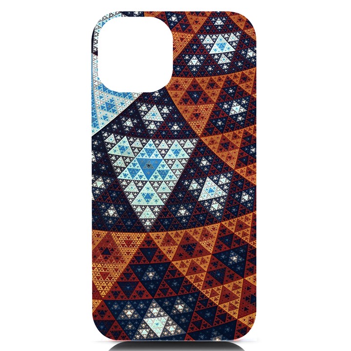 Fractal Triangle Geometric Abstract Pattern iPhone 14 Black UV Print Case