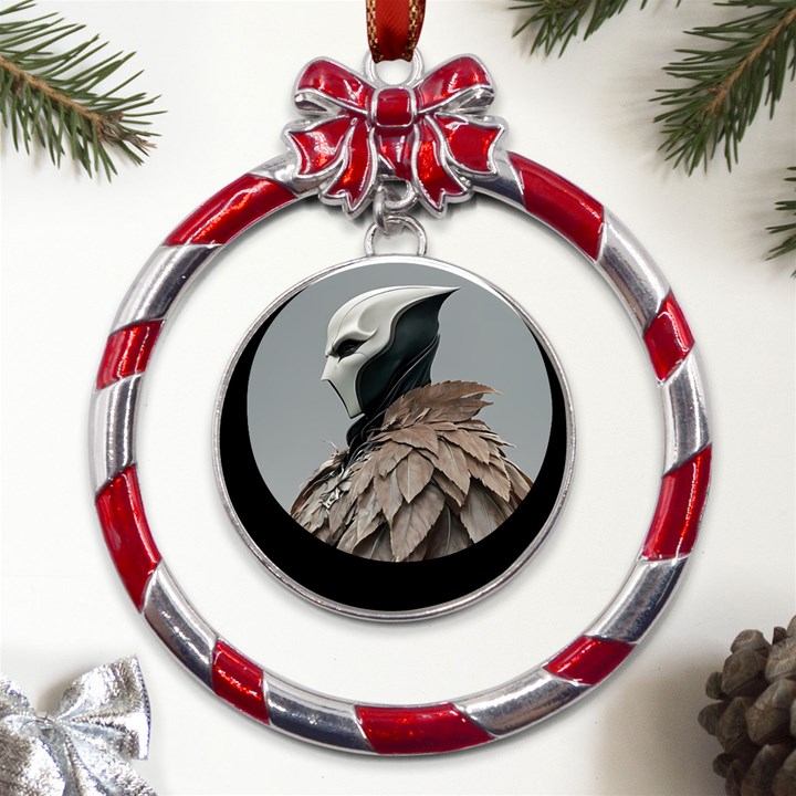 Digital Rebel (18) Metal Red Ribbon Round Ornament