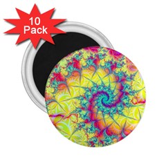 Fractal Spiral Abstract Background Vortex Yellow 2 25  Magnets (10 Pack)  by Ket1n9