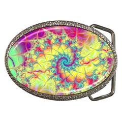 Fractal Spiral Abstract Background Vortex Yellow Belt Buckles by Ket1n9