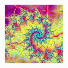 Fractal Spiral Abstract Background Vortex Yellow Medium Glasses Cloth (2 Sides)