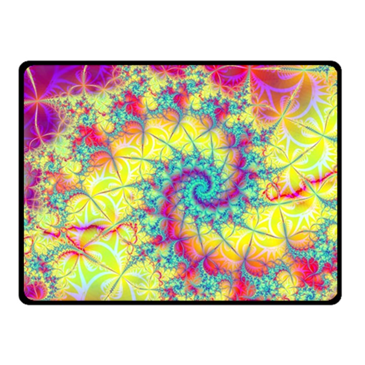 Fractal Spiral Abstract Background Vortex Yellow Fleece Blanket (Small)