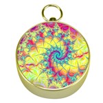 Fractal Spiral Abstract Background Vortex Yellow Gold Compasses Front