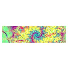 Fractal Spiral Abstract Background Vortex Yellow Oblong Satin Scarf (16  X 60 ) by Ket1n9