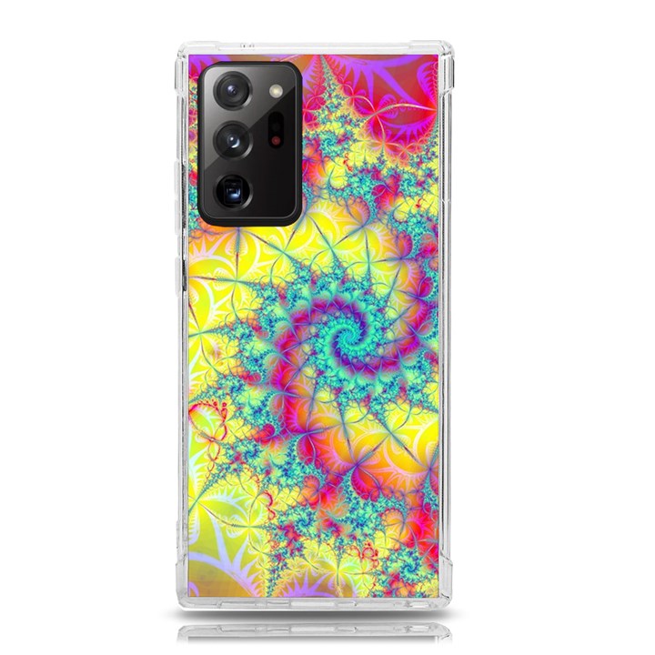 Fractal Spiral Abstract Background Vortex Yellow Samsung Galaxy Note 20 Ultra TPU UV Case