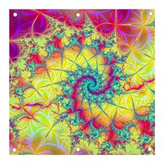 Fractal Spiral Abstract Background Vortex Yellow Banner And Sign 3  X 3 