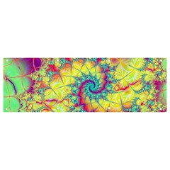 Fractal Spiral Abstract Background Vortex Yellow Banner And Sign 9  X 3  by Ket1n9