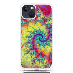 Fractal Spiral Abstract Background Vortex Yellow Iphone 13 Tpu Uv Print Case